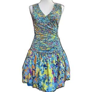 Plenty by Tracy Reese Wrap Style Bodice Dress with Bubble Hem XS | NWOT